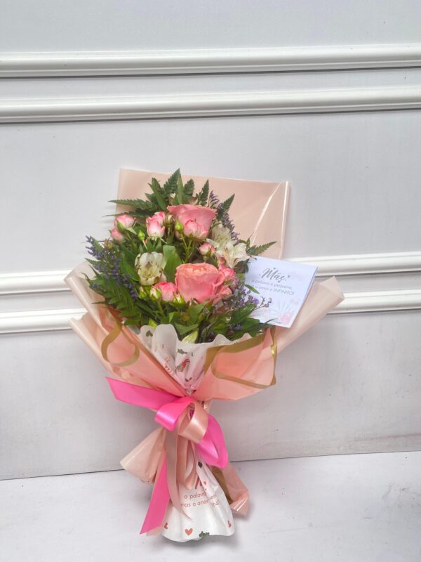 Ramalhete com 2 Rosas Cor-de-Rosa
